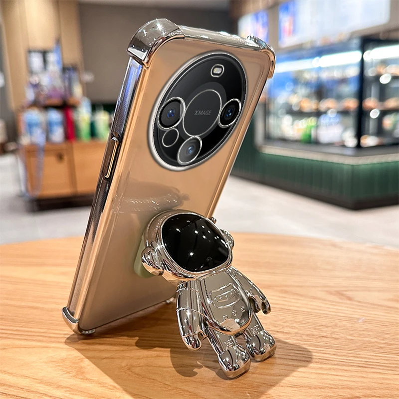 Clear Shockproof Transparent Astronaut Bracket Phone Holder Case