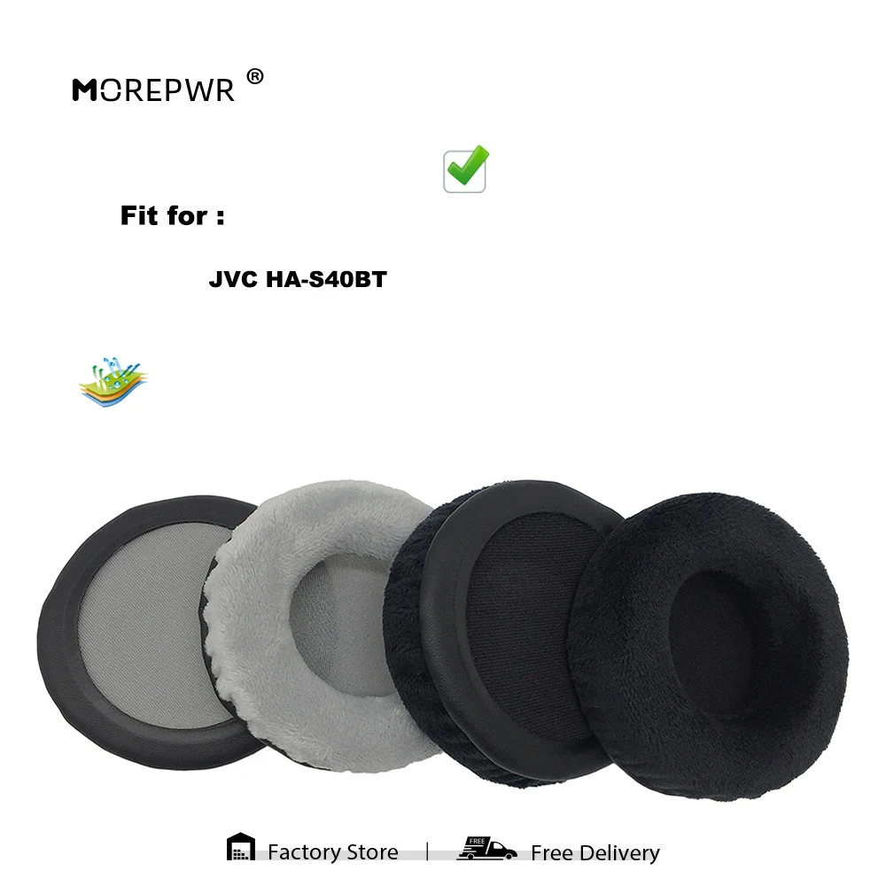 

Morepwr New Upgrade Replacement Ear Pads for JVC HA-S40BT Headset Parts Leather Cushion Velvet Earmuff Sleeve Cover