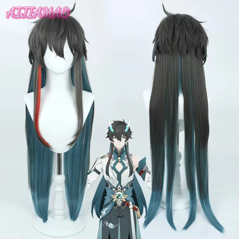 

Парик для косплея Dan Heng, синтетические волосы длиной 100 см, парики для косплея Honkai: Star Rail, термостойкие волосы + шапочка для парика