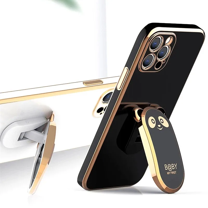Bear Design Folding Stand Phone Case - Soft Cover Capa