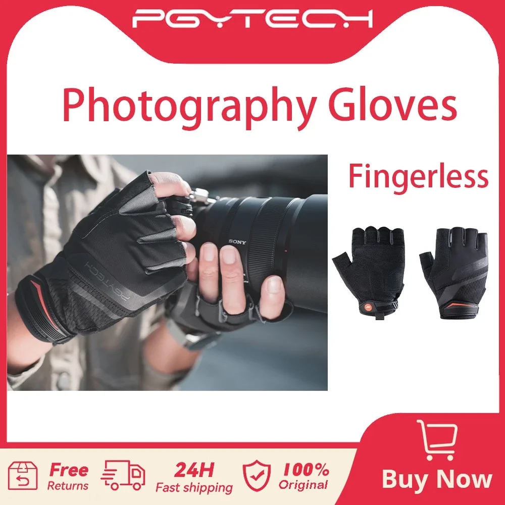 Pgytech fotografie handschuhe finger loses rutsch festes, strap azier fähiges Polyester faser material aus echtem Leder für Fotografen