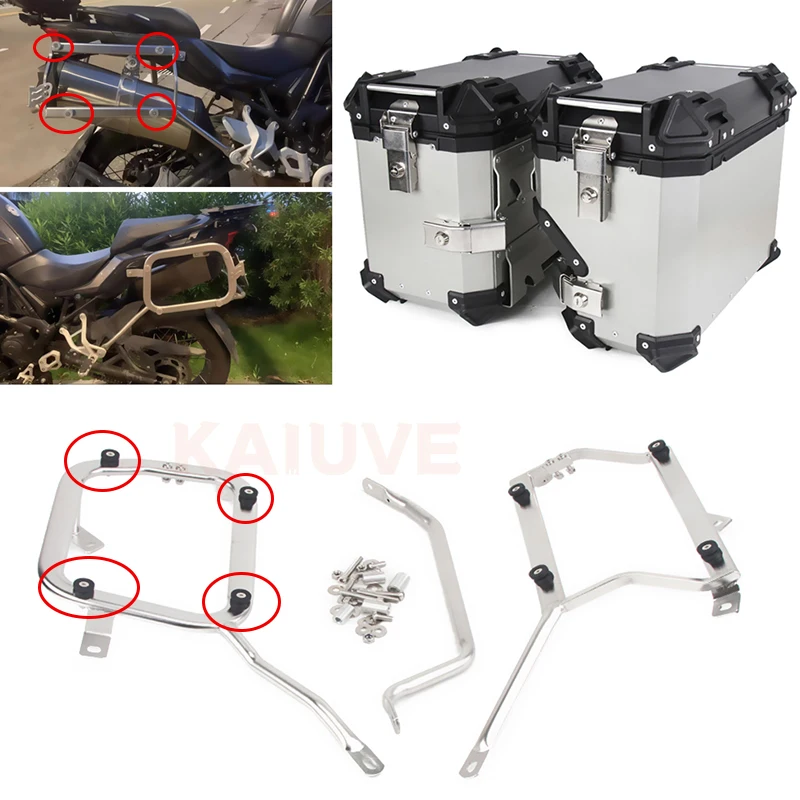 4PCS Universal Motorcycle Rear Luggage Case Tail Top Box Helmet Trunk Bracket Base Plate Bushing Pad Buckle Spacers Accessories