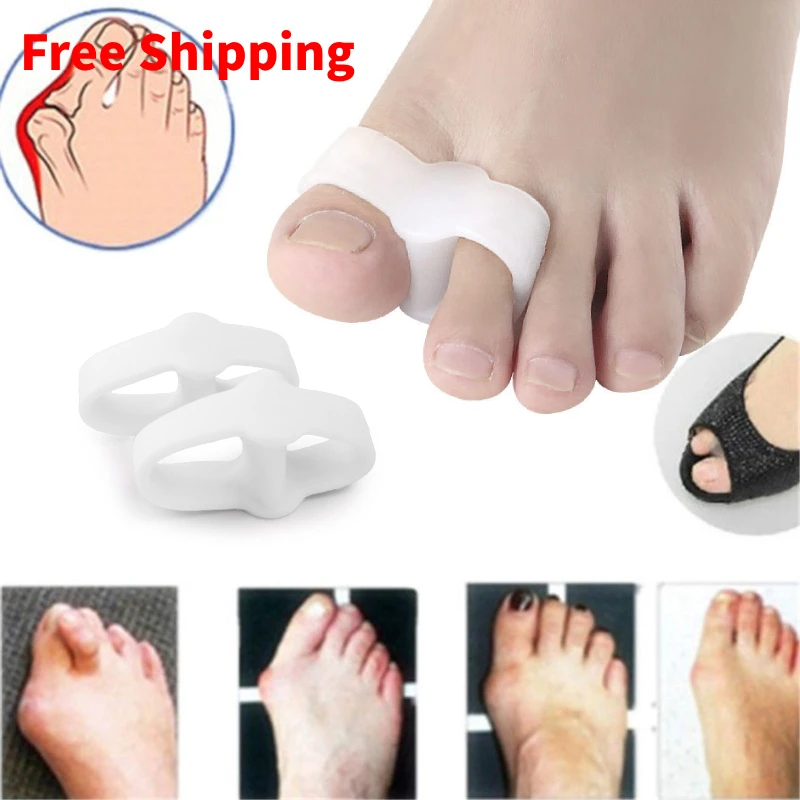 

1Pair Silicone Toe Overlapping Splitter Gel Feet Care Hallux Valgus Straighteners Corrector Separators Bunions Pain Relieve