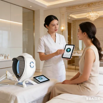 Analizzatore Professionale della Pelle con AI, Specchio Magico Intelligente, Rilevatore Cutaneo Digitale 3D, Analisi Facciale