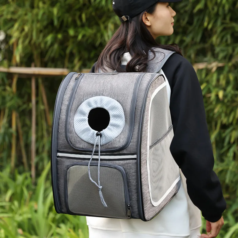 Pet bag aviation can bring folding cat bag breathable large capacity cat dog outdoor travel pet double shoulder