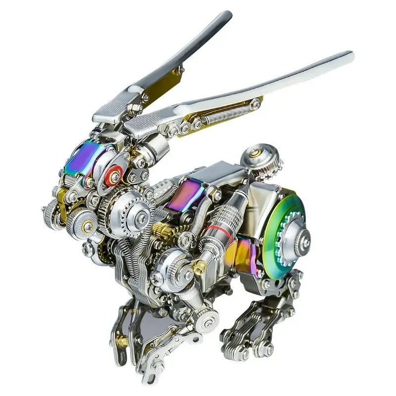 

3D Metal Mechanical Rabbit Model Kit DIY Assembly Punk Puzzle Set Adult Puzzle (500PCS/Multicolored / Primary Color )