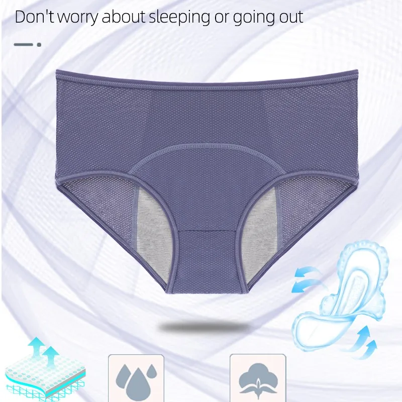 

3 Pcs/set Menstrual Panties Women High Waist Heavy Flow Plus Size Physiological Woman Female SeamlessTranspar Intimat Underwea