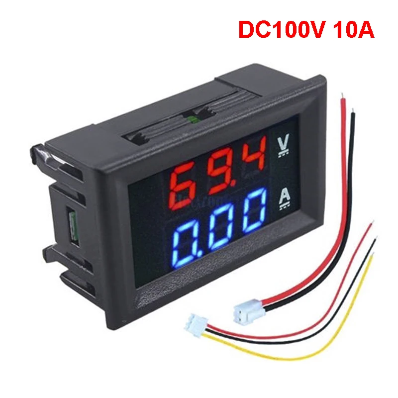 LCD Digital Voltmeter Ammeter Wattmeter Voltage Current Power Meter Volt Detector Tester Monitor 48V 60V 72V DC 0-500V 10A 1000W