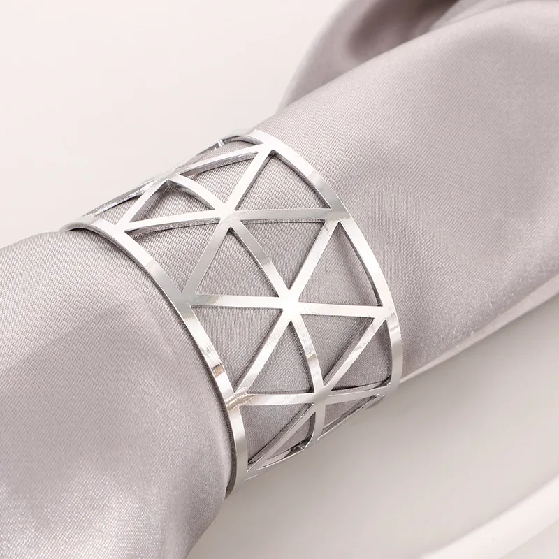 Gold Silver Napkin Ring Hollow Paper Napkin Buckles Holder 3/6/12Pcs for Birthday Wedding Christmas Party Decor Dinner Table napkin ring,christmas napkin holder,towel and napkin holder