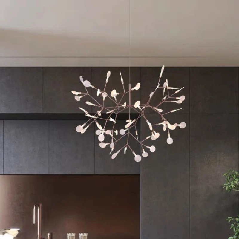 

Nordic Ring Chandelier Living Room Kitchen Hallway Postmodern Heracleum Chandeliers Rose Branch Design Firefly Lamp Led Lights