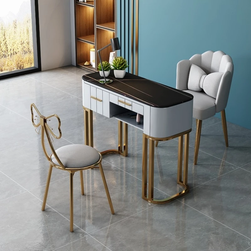 Speciality Black Manicure Table Slate Minimalist Nordic Design Nail Table Modern Simple Mesa Manicura Salon Furniture YX50ZJ