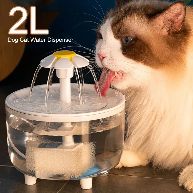 Cat Recirculating Water Bowl Pet Water Dispenser 2L Automatic