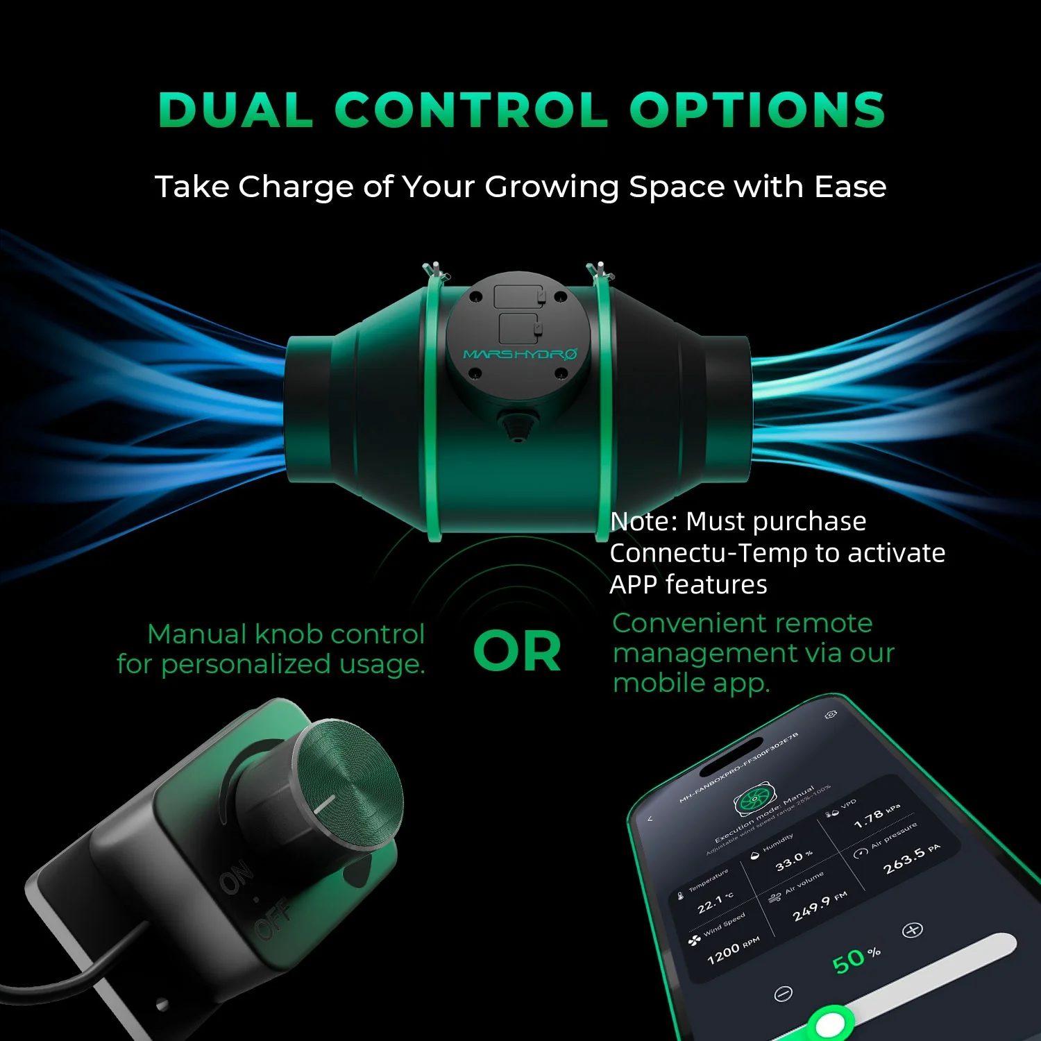 Mars Hydro 4'' 6'' Smart Ifresh Inline Ducting Fan Ventilation Kits with Carbon Filter for Grow Tent Kits grow tent ventilation kit