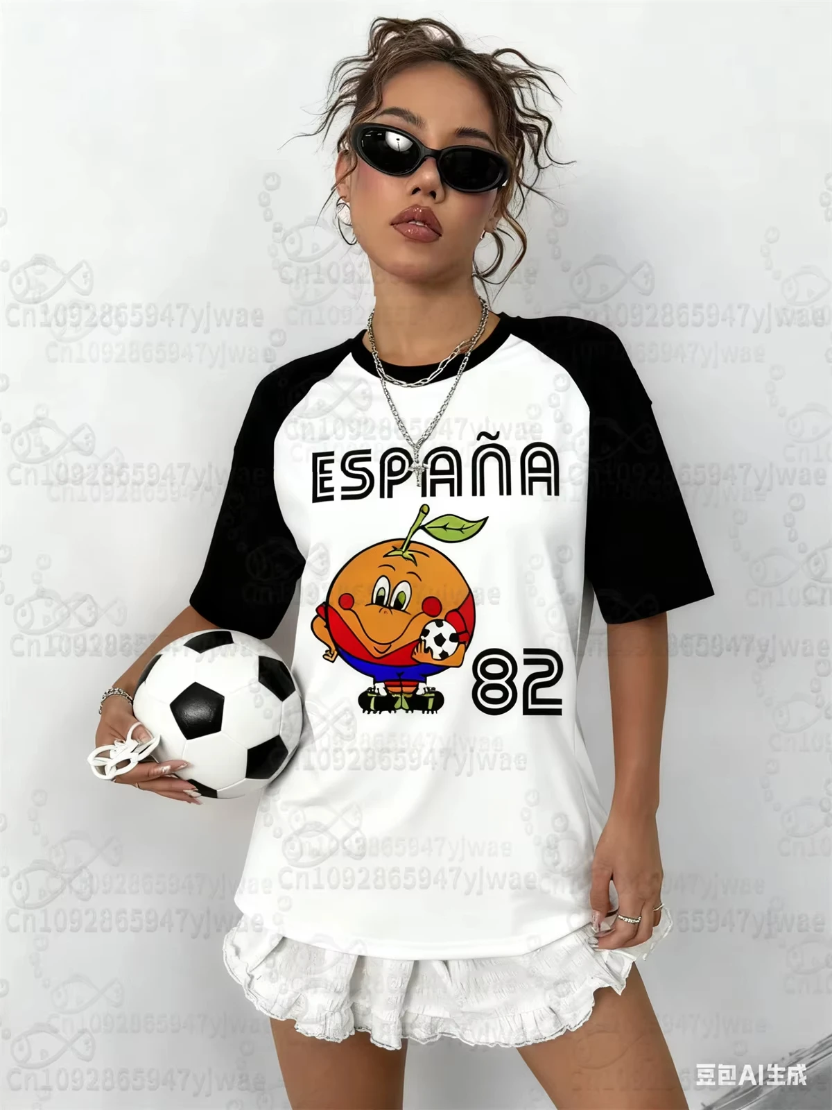 Spain 82 Naranjito Football Sports T Shirt For Men Women Unisex O-Neck T-Shirts…