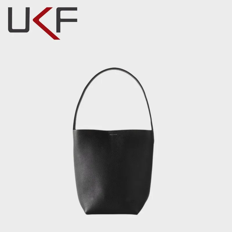 

UKF Classic Luxury High Quality Soft Leather Bucket Bag Row Large Capacity Commuter Tote Bags For Women Shoulder Underarm Bag