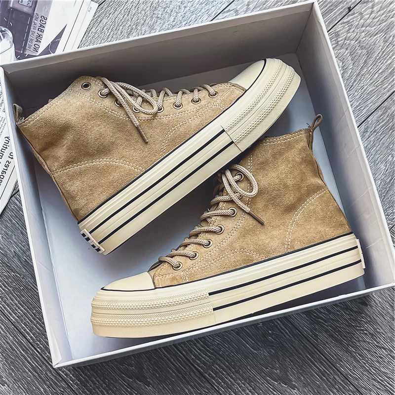 54996-efccc8.jpg Men High Top Canvas Sneakers Casual Streetwear Skate Shoes