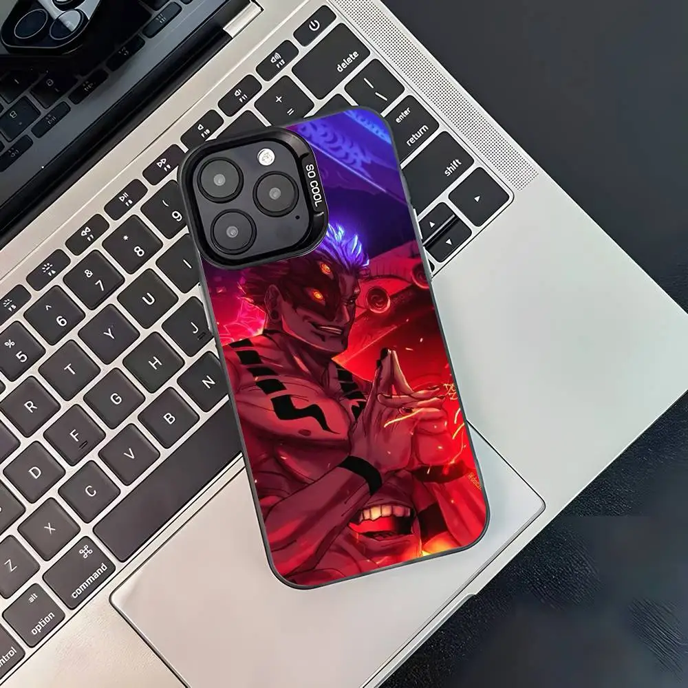 Ryomen Anime Sukuna Black Matte Shockproof Phone Case