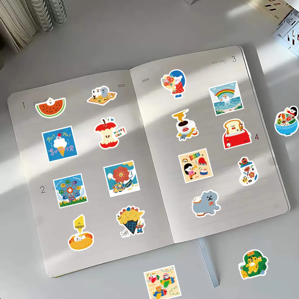 63 Stück tägliche Lebensillustrationen – niedliche kleine Kunstwerke zum Dekorieren von Notizbüchern, Telefonen und Heimwerkerarbeiten (Anime Worlds Store) – Detail 10