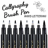 4 Pcs Black Hand Lettering Calligraphy Pen Set Drawing Writing Learning Fine Brush Markers Art Supplies Manga Pen 1