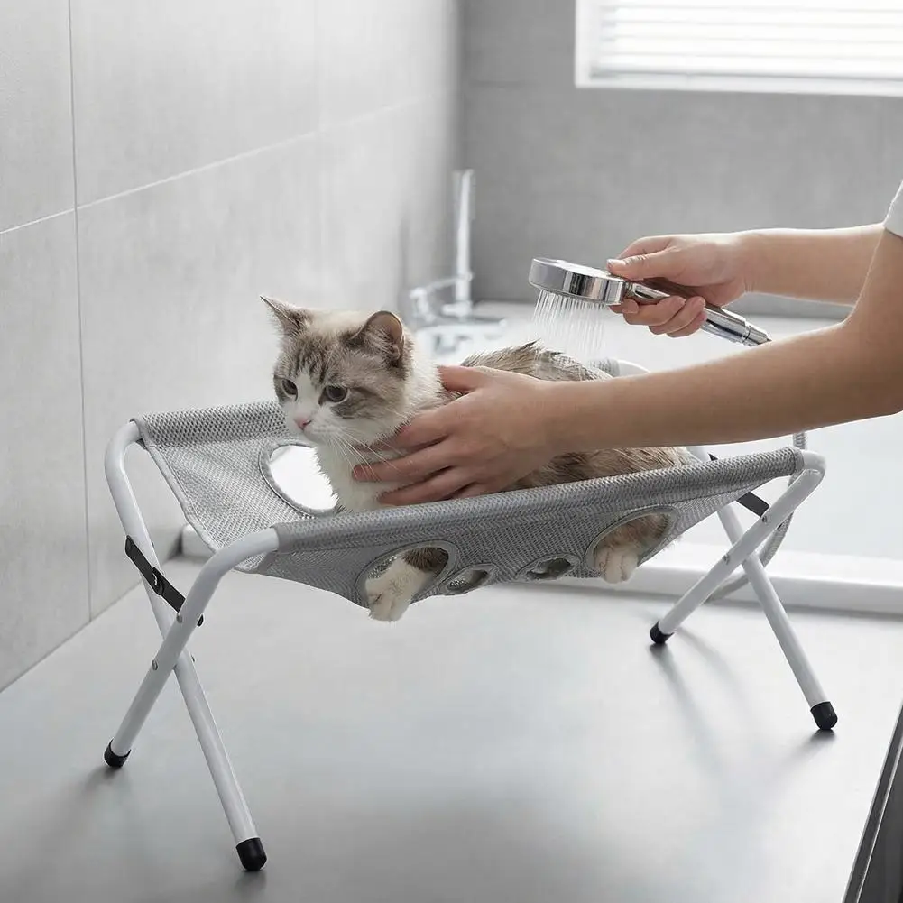 Hamac Groomi réglable et amovible, lit de bain respirant et résistant aux griffures pour chats et petits chiens, multi-usage pour animaux de compagnie_voghion.com
