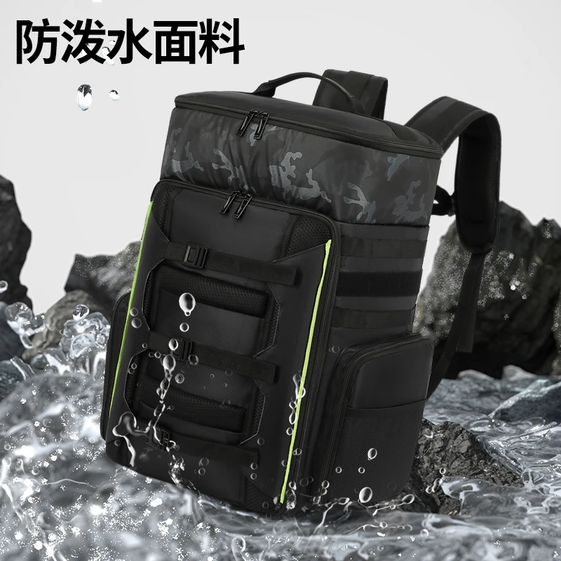 Sac à dos de transport étanche 40L rouge/vert