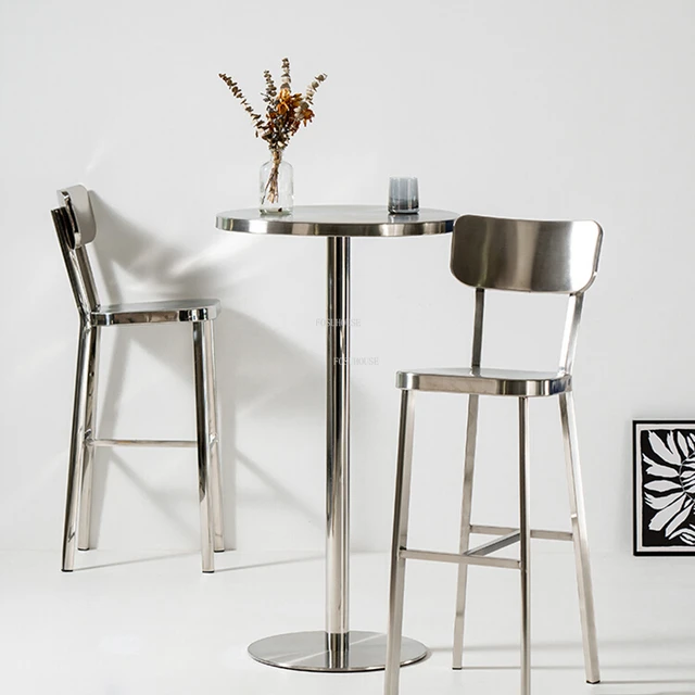 Metal Kitchen Dining Chair Modern High Make Up Minimalist Chair Bar Design Taburetes  Altos Cocina Interior Decoration - AliExpress
