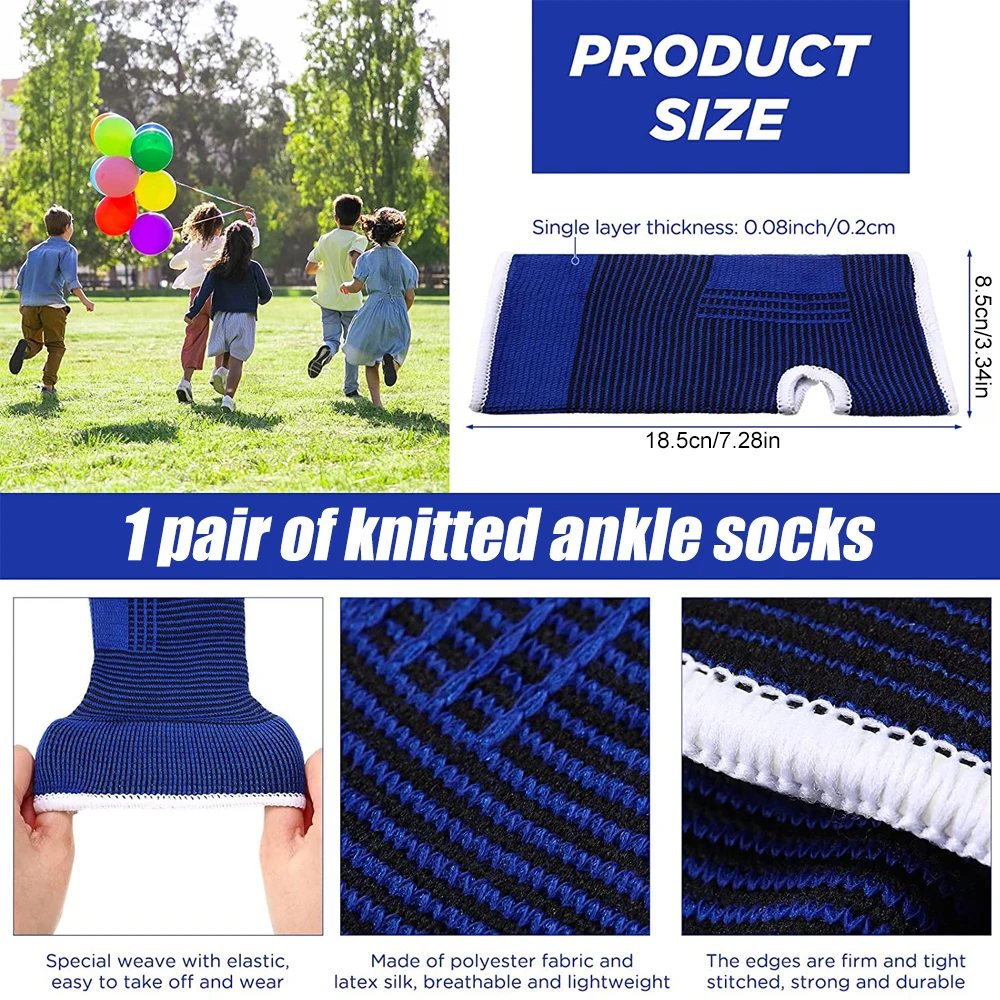 BraceTop 1 Pair Professional Elastic Knitted Ankle Support Band Ankle Brace For Sprain Sports Protects Shoes Therapy Ankle Support Brace