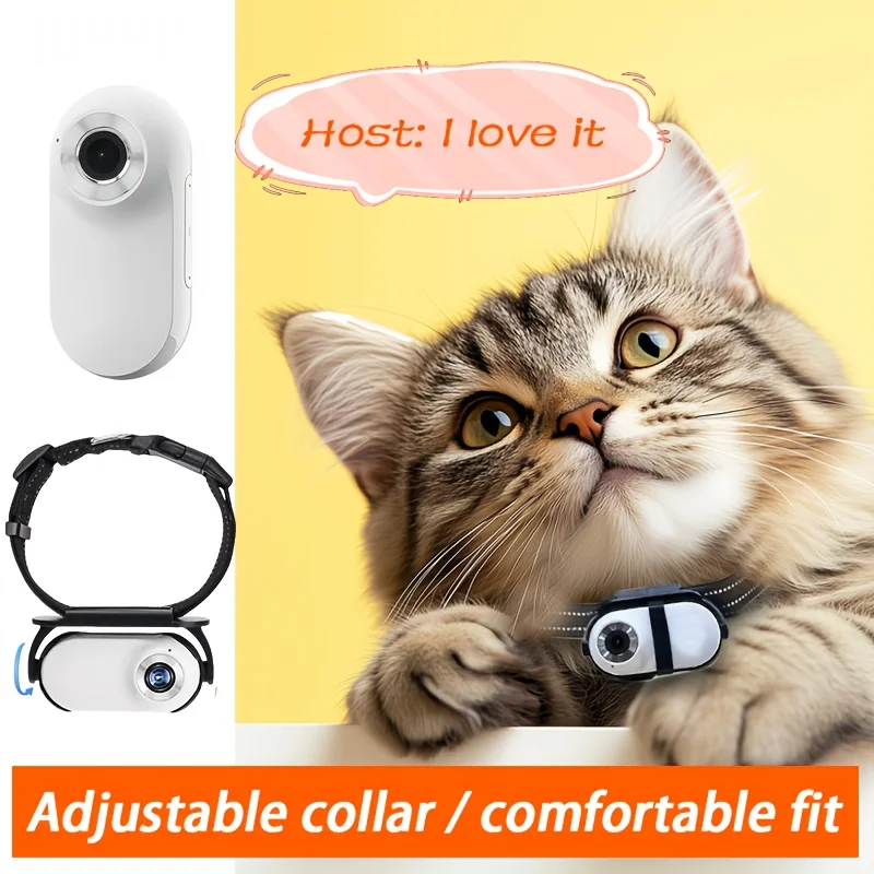 Pet Thumb Camera Magnetic Base Wearable1080PFull HD Night Vision Loop Recording Real-Time Video DisplayUSBPet Monitoring
