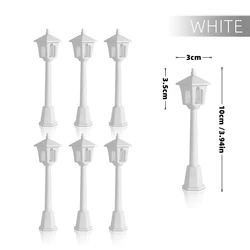 Miniature Street Lamp Set for Dollhouse and Fairy Garden Decor (White 10cm)