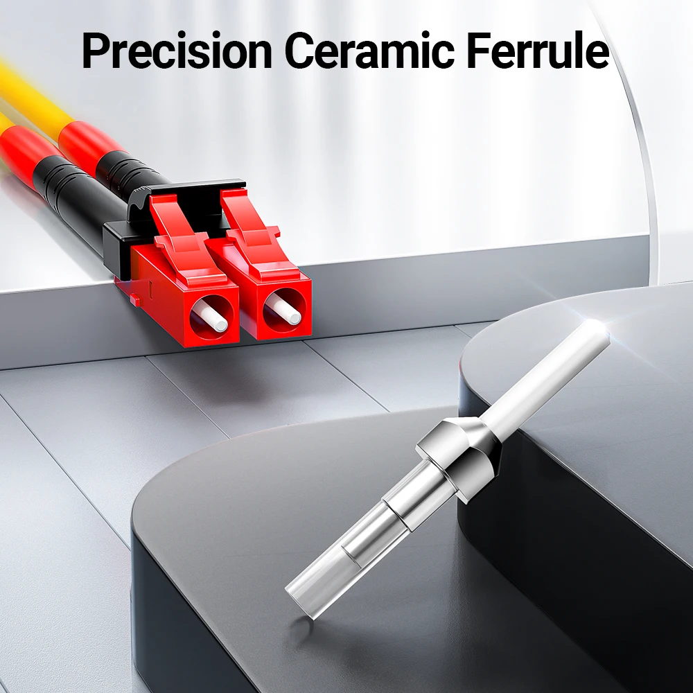 Fiber Optic Cable AMPCOM Fiber Cable LC to LC Single Mode Fiber Optic Patch Cable Duplex UPC 9/125&mu;m, OS1/2 SMF 1/2/3/5/10/15 Meters LSZH OFNR