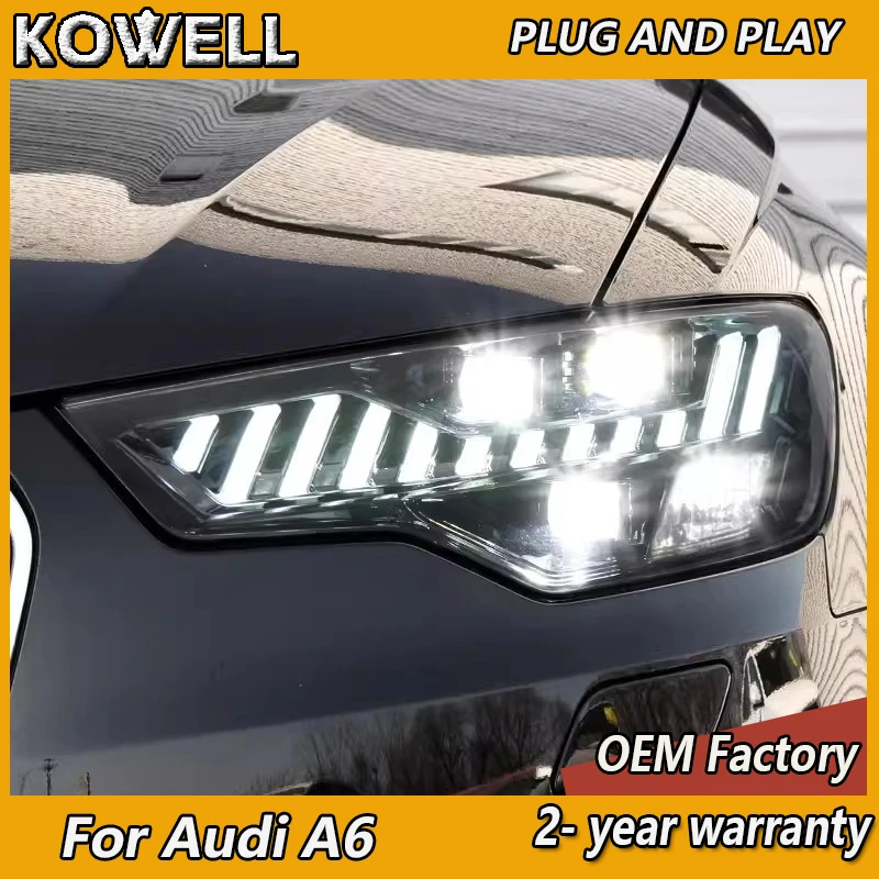 

Автомобильные аксессуары для Audi A6 светодиодный ные фары 2012-2015 Audi A6 фары динамический сигнал поворота DRL A6 фары в сборе