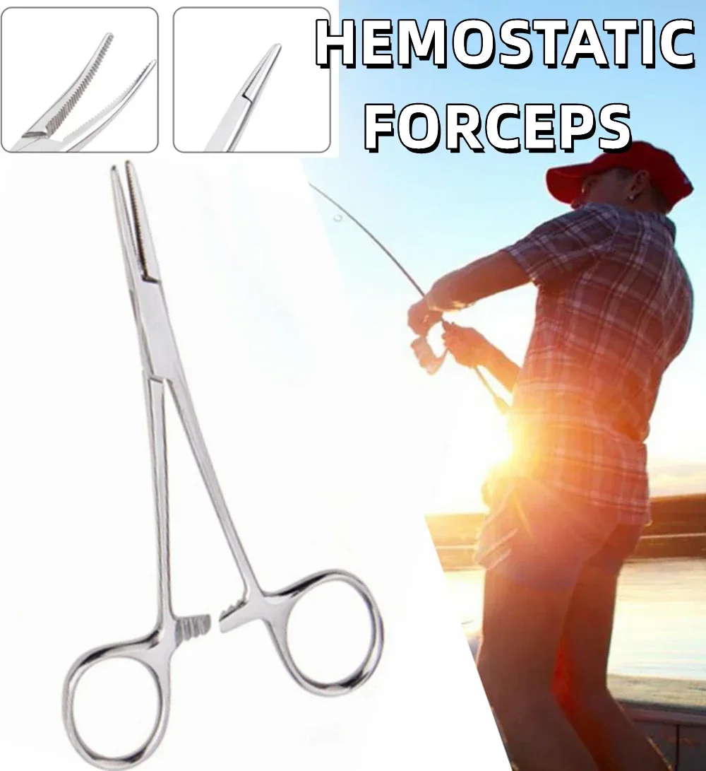 

18cm Stainless Steel Hemostatic Forceps Pet Hair Clamp Fishing Locking Pliers Epilation Hand Tools Curved/Straight Tip