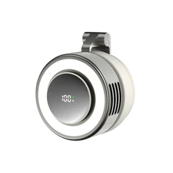 Compact Rechargeable Bladeless Portable Fan with Magnetic Attachment (Light Grey)