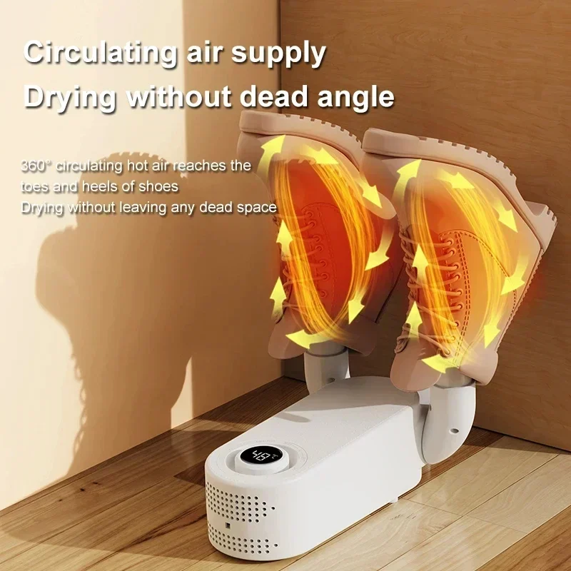 220V Shoe Dryer with Handle Retractable Folding Constant Temperature Deodorizer Dehumidifier Device Smart Fast Shoe Dryer Heater