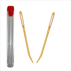 Bent Tip Tapestry Needles for Knitting and Crochet - Yarn Weaving and DIY Sewing Accessories (Set of 2 or 8) (Gold)