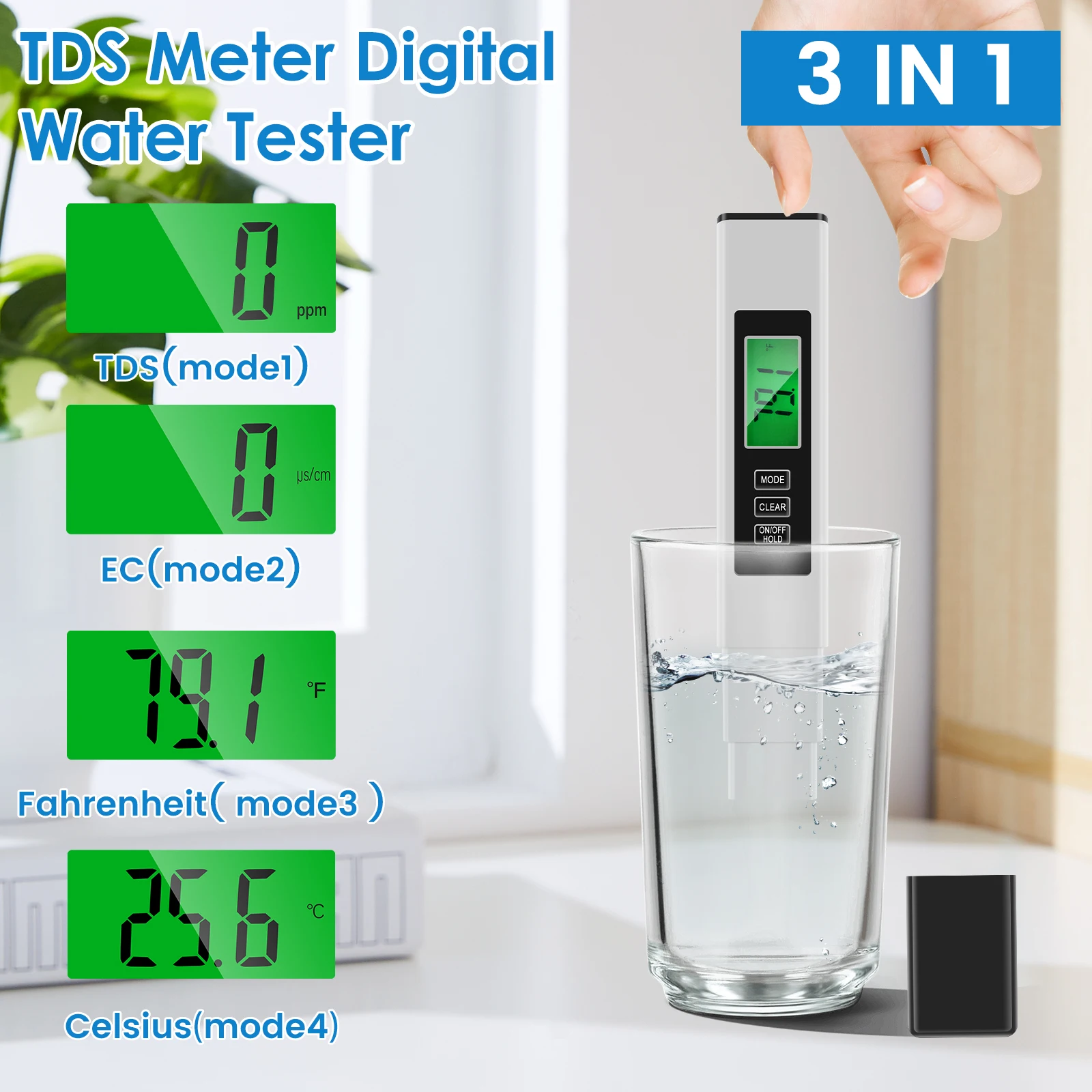 1/2 Pcs Accurate Water Quality Tester Fast and Easy TDS Water Meter Multipurpose Digital Water Test Meter for Drinking Aquarium