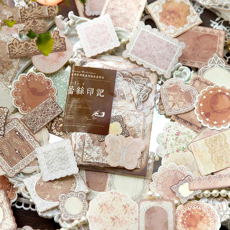 Journamm 30pcs/pack Vintage Memo Paper Collage Album Scrapbooking Materials School Supplies Decor Junk Journal Aesthetics Paper 2