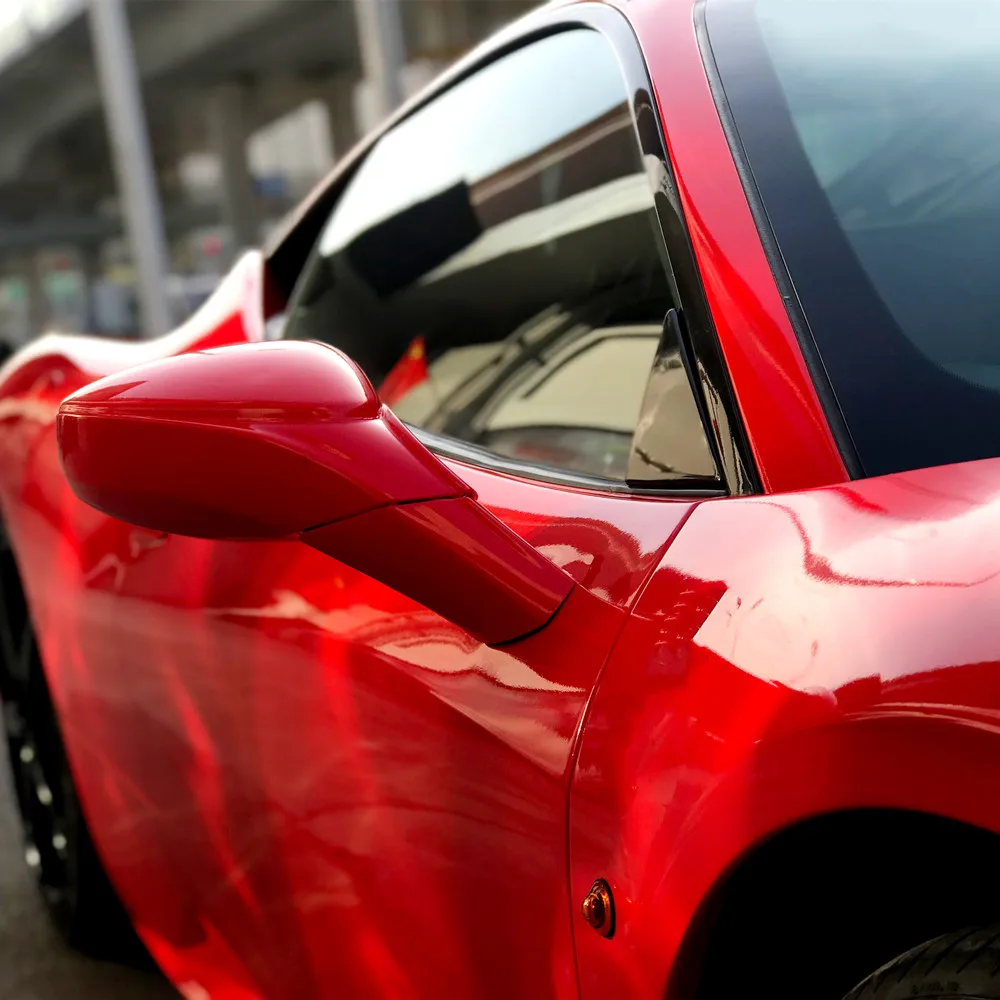 Sunice Ultra Gloss Ferrari Red Vinyl Car Wrap Premium Paint Sostituzione Della Pellicola Rotolo Elastico Protettivo Cap Liner Autoadesivo