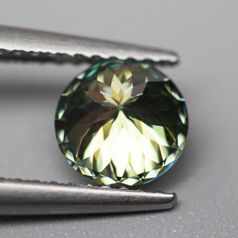 GRA 인증서가 있는 모이사나이트 루즈 스톤 다이아몬드, 그린 라운드, 100 면 컷, 1.0ct, 신제품