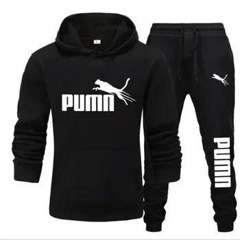 Men’s Autumn & Winter 2-Piece Tracksuit – Fashion Pullover Hoodie + Jogger Pants Casual Fitness Sportswear Set 8