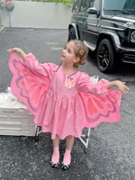 Robe de printemps et d'été en forme d'ailes de papillon pour filles, tenue de soirée de loisirs pour enfants de 1 à 5 ans, nouvelle collection 2