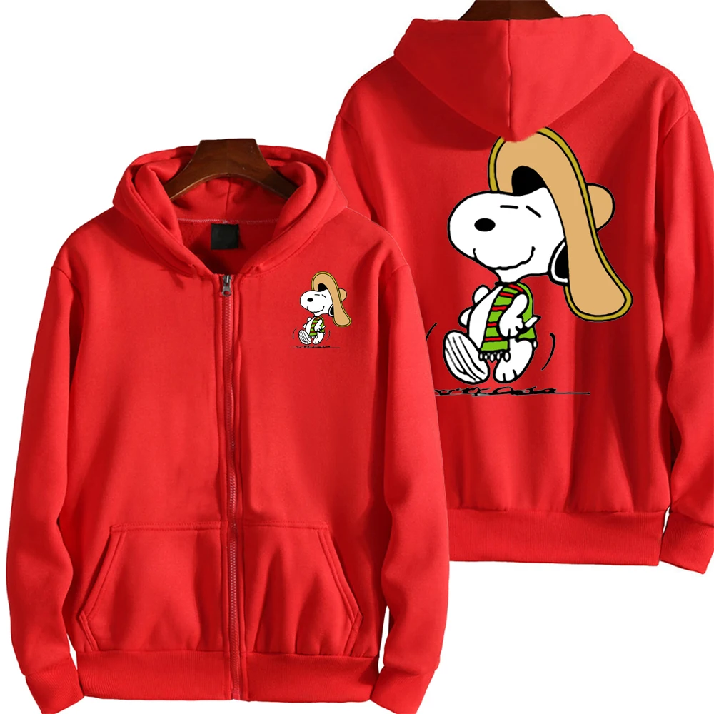 thumbnail image 1 of Sudadera con capucha de Snoopy Charlie Brown para hombre y mujer, sudadera de gran tamaño con cremallera, nueva chaqueta de pareja de dibujos animados de anime para primavera y otoño, 1 of 5