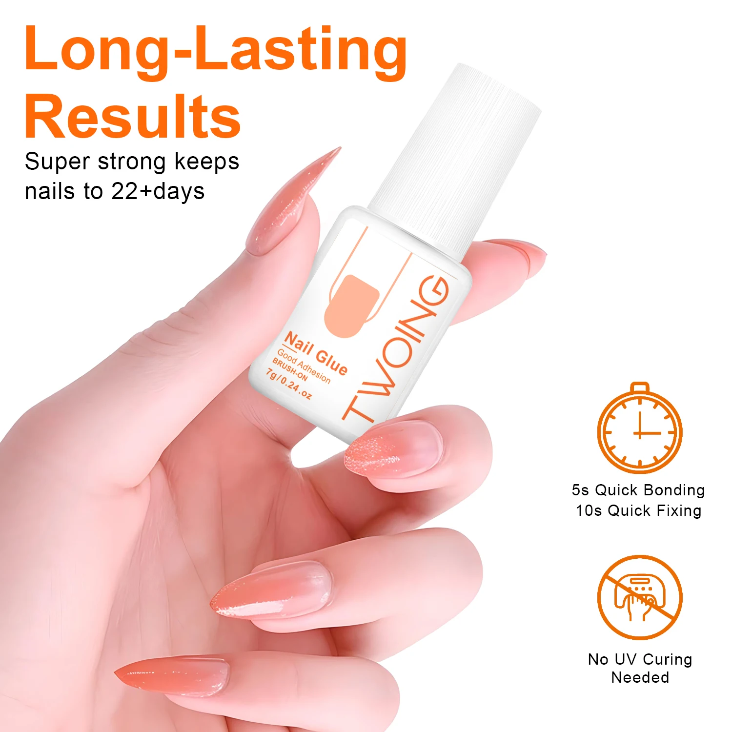 Super Strong Nail Glue For Press On False Nail Tips, Acrylic Fake Nails,Long-lasting Adhesion, Rhinestone Glue With Fast Drying 2