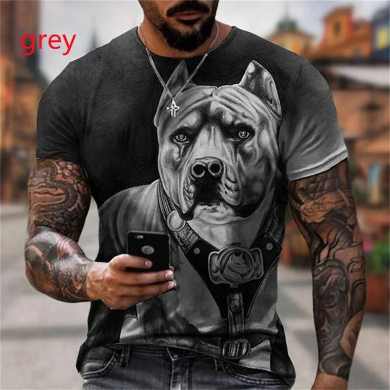 

2024 New Summer Fashion Unisex Cute Bulldog 3D Printed T-shirt, Male and Female Bulldog Short Sleeve Breathable Top Clothing