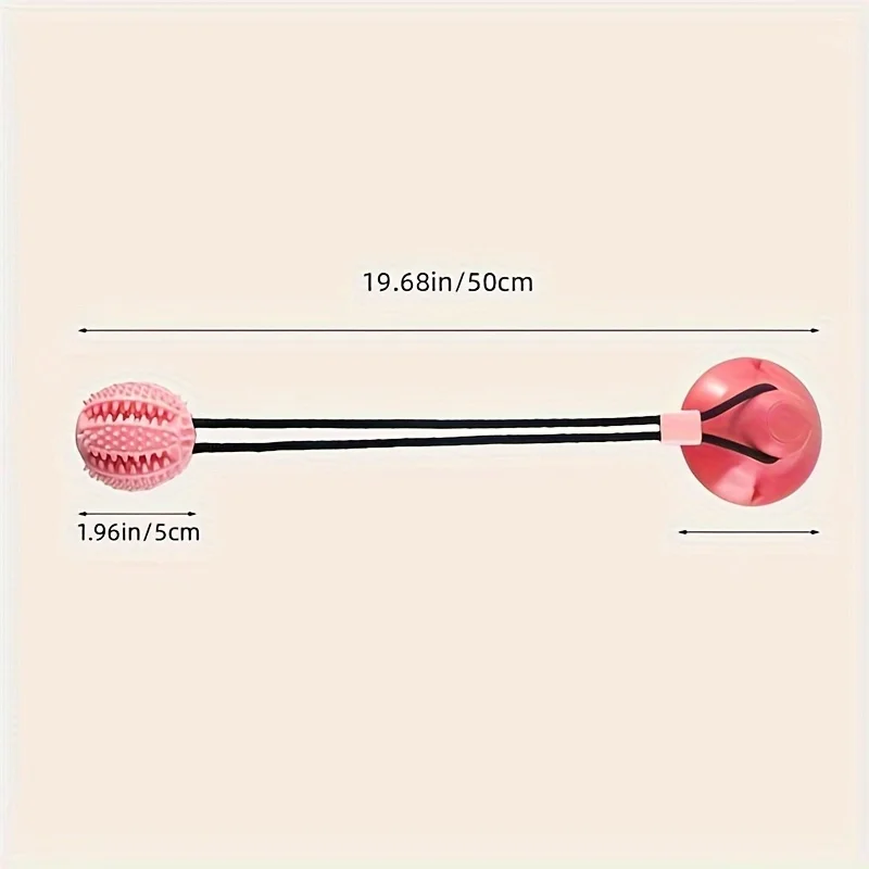 Interactive Dog Suction Cup Toy with Sound and Food Leakage - Durable Rubber Training Ball for Puzzle and Tug-of-war Play 4