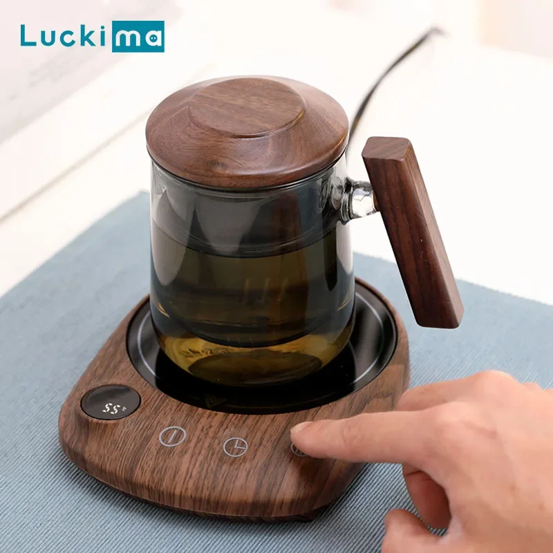 Placa de Aquecimento de Bebidas Elétricas Smart Cup Mug Warmer para Mesa Temperaturas com Temporizador Desligue Automaticamente o Leite Chá Café 200w