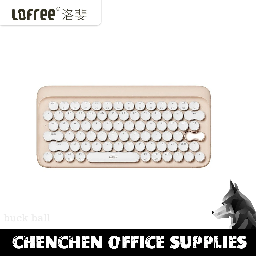 

Lofree Milk Tea Wireless Mechanical Keyboard Bluetooth Simple Style Backlight Dot Keyboard Women Office Game Typewriter Keyboard