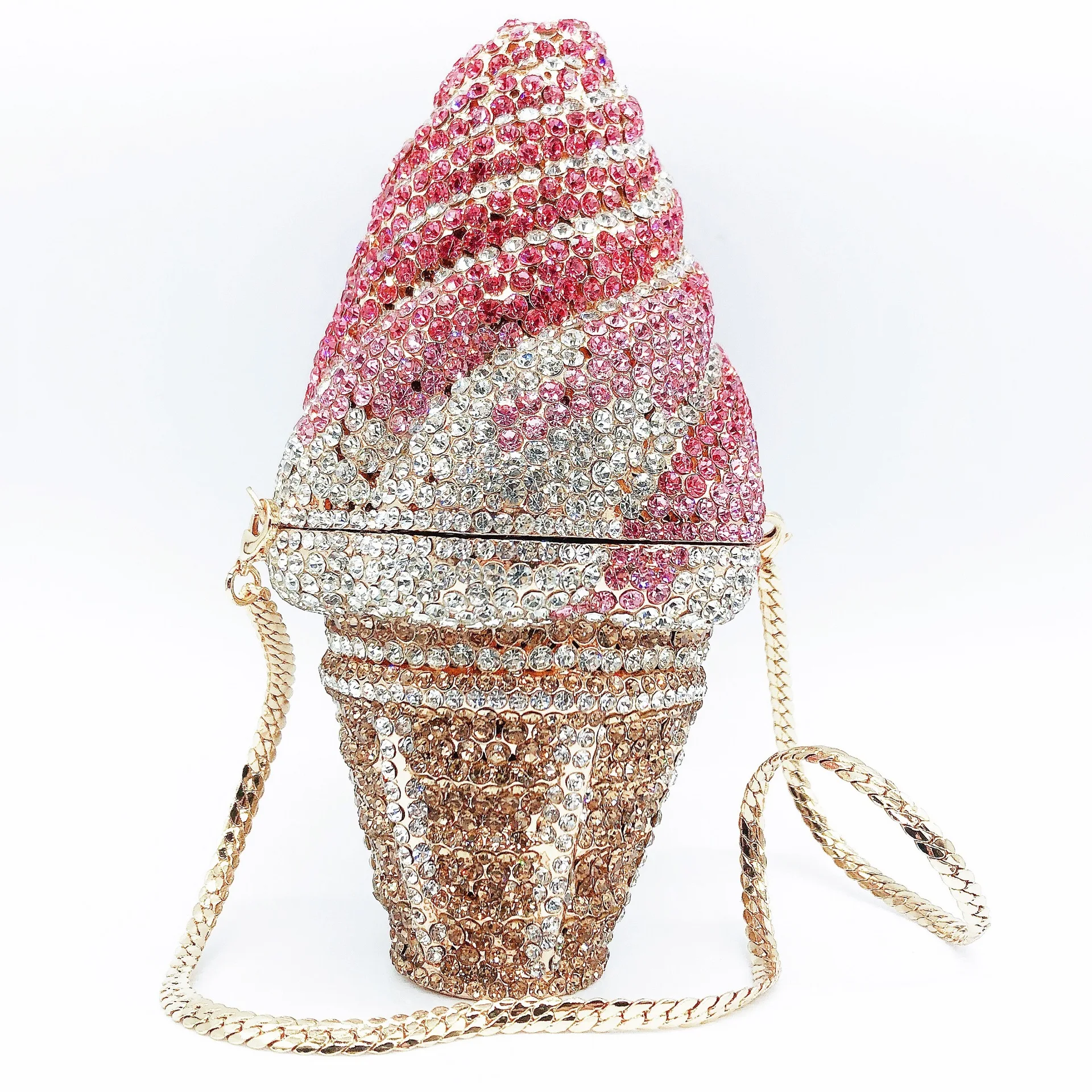 

Ice Cream Women Mini Evening Clutch Luxury Designer Handbags for Female Fashion Unique Party Purse Bags Crystal Girls Cute Bags