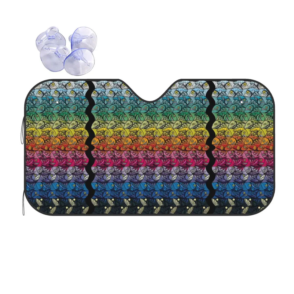 

Escher Fish Creative Sunshade Windscreen 70x130cm EscherFish Foils Sunshade Visor UV Protector