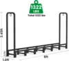 HOME 8ft Firewood Rack Outdoor Heavy Duty Fire Wood Racks Outdoor for Firewood Log Holder Wrought Iron 3